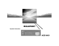 Blaupunkt ACD-9431 - Owners Manual 